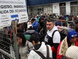 El número de migrantes que en los últimos años ha llegado a Ecuador por pasos fronterizos controlados supera el millón de personas, de los que más de 300 mil se han quedado en el país. EFE/L. Castro