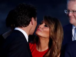 Justin Trudeau y Melania Trump. EFE/EPA/I. Langsdon