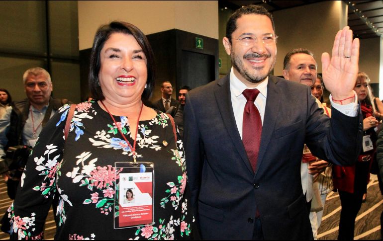 Sesión plenaria de la bancada de Morena en la Cámara de Diputados; el evento fue presidido por el senador Martí Batres y por la senadora Antares Guadalupe Vázquez. NTX/J. Lita