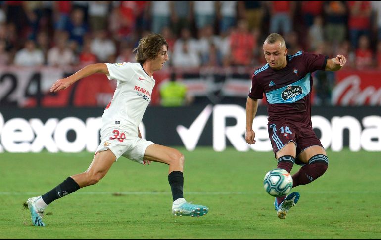 Con este resultado, Sevilla mantuvo el invicto, pero vio cortado su paso perfecto y llegó a siete unidades, mientras Celta de Vigo alcanzó cuatro puntos. AFP/C. Quicler