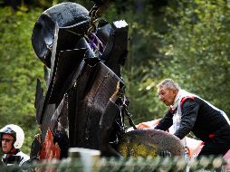 El accidente se produjo en la segunda vuelta de la carrera en el circuito de Spa-Francorchamps. AFP / R. De Waal