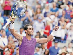 Rafael Nadal celebra tras vencer en sets corridos al surcoreano Hyeon Chung. EFE