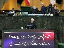 Hassan Rouhani, el presidente de Irán, habla durante una reunión del Parlamento en Teherán. EFE/A. Taherkenareh