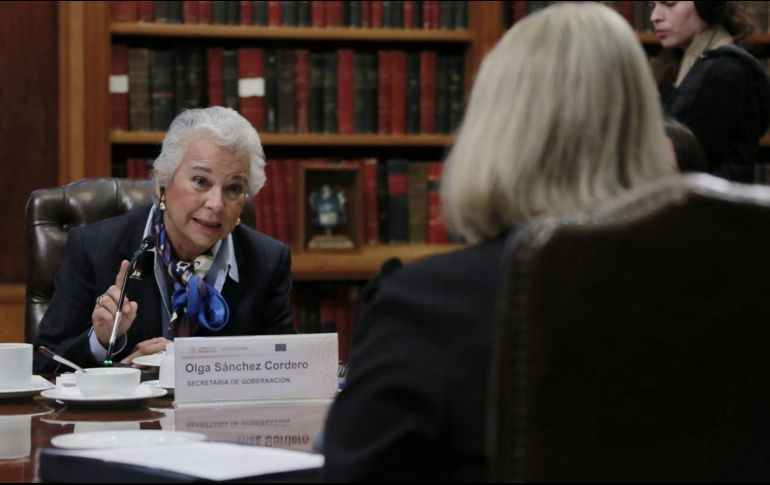 Sánchez Cordero resaltó la labor de la Cancillería en materia de migración, con lo que se lograron avances significativos en este rubro. NTX/ESPECIAL