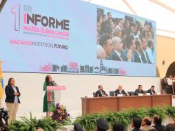 La alcaldesa también reconoció que la seguridad es un tema pendiente en el municipio. TWITTER / @JonadabMartinez