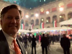 El embajador se mostró emocionado de participar en las celebraciones. TWITTER/@USAmbMex