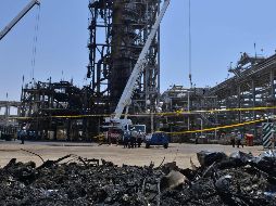Aspecto de las afectaciones en la planta de Khurais. Autoridades dicen que la producción petrolera se restablecerá a fines de septiembre. AFP/F. Nureldine