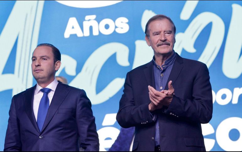 Vicente Fox Quesada asiste, junto a Marko Cortés, a la celebración del 80 aniversario del Partido Acción Nacional (PAN) y a la XXIV Asamblea Nacional Ordinaria de partido. NTX/A. Guzmán