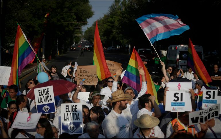 Además de algunas confrontaciones verbales entre colectivos, la manifestación se realizó sin incidentes mayores. EL INFORMADOR/F. Atilano
