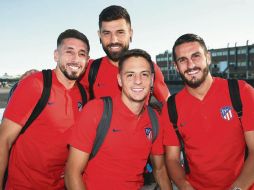 Héctor Herrera (izquierda) viajó con el equipo rojiblanco. Edson Álvarez, en el ''11 ideal'' de la J1 de la Champions. @ATLETI