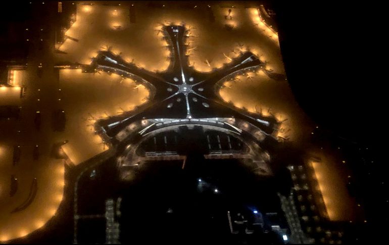 El aeródromo, que tiene forma de estrella, cuenta con cuatro pistas y está previsto habilitar al menos tres más. AP/M. Schiefelbein