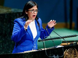 Delcy Rodríguez pronuncia su discurso ante la 74 Asamblea General de la ONU. EFE/J. Lane