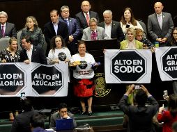 Legisladores se manifestaron en tribuna a favor del nuevo etiquetado. NTX/J. Lira