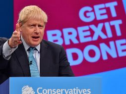 Boris Johnson se dirigió hoy a delegados del partido Conservador, en el marco de la conferencia anual del partido en Manchester, Inglaterra. AFP/B. Stansall