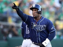 Yandy Díaz conectó dos de los cuatro cuadrangulares con los que Tampa Bay avanzó a la siguiente fase, donde enfrentará a los Astros de Houston. AFP / E. Shaw