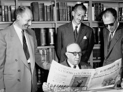 Don Jesús Álvarez del Castillo Velasco con sus hijos Raymundo, Jorge y José Othón Álvarez del Castillo Zuloaga.