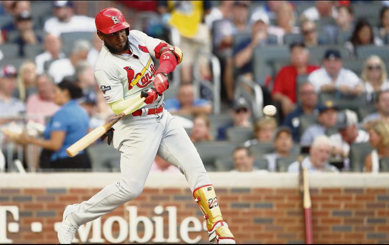 Marcell Ozuna. El dominicano conectó doblete en el noveno inning para colaborar a la victoria de San Luis. AFP