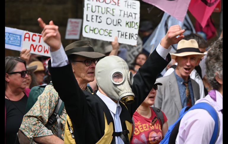 Militantes de Extinction Rebellion protestan en Sídney, Australia. AFP/P. Parks