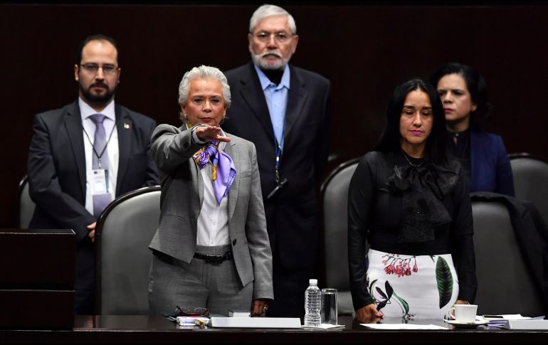Inicia en la Cámara de Diputados la comparecencia de la secretaria de gobernación, Olga Sánchez Cordero, como parte de la glosa del Primer Informe de Gobierno del Presidente Andrés Manuel López Obrador. NTX/Q. Blanco