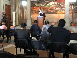 Arturo Zaldívar ofrece una conferencia de prensa en la sede de la SCJN. NTX/G. Granados