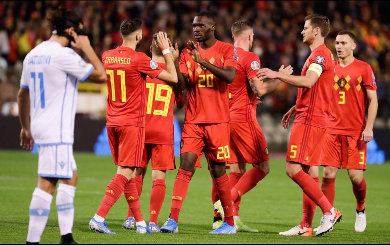 Bélgica llegó a 21 unidades para estar en la cima del Grupo I de las eliminatorias rumbo a la Eurocopa 2020. EFE / S. Lecocq