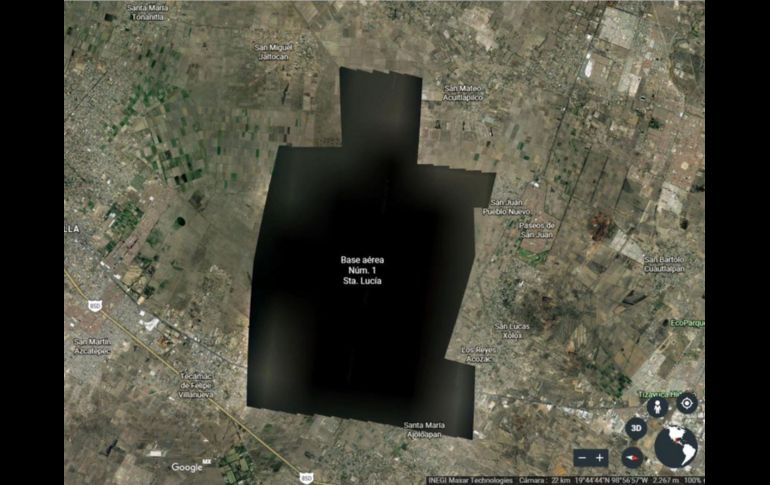 La vista desde Google Earth. ESPECIAL/earth.google.com