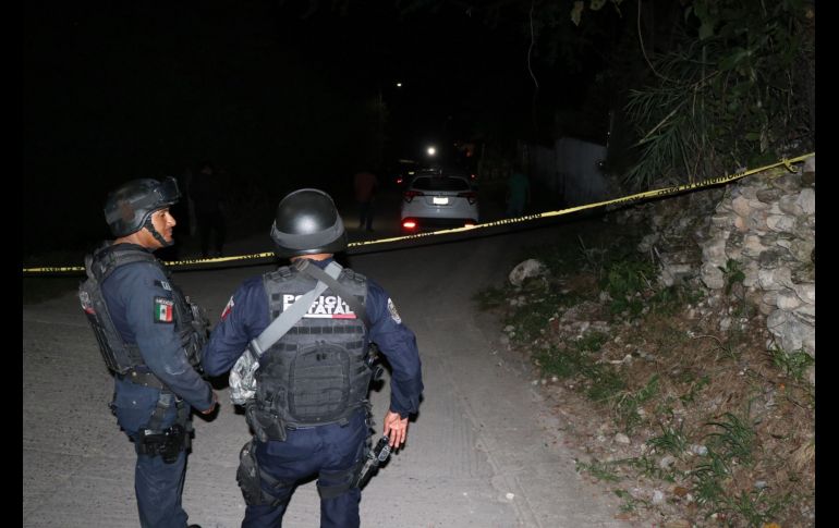 Policías estatales resguardan el sitio. EFE/F. Meza