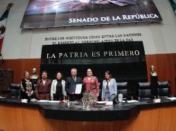 Leopoldo Melchi (c) dijo estar a favor de la política energética de López Obrador en el sentido de defender la soberanía de los hidrocarburos. TWITTER/@MorenaSenadores