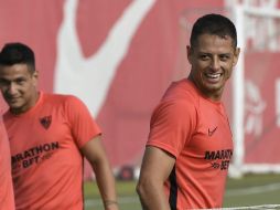 Javier Hernández suma 66 minutos en la actual temporada de Liga de España. TWITTER / @SevillaFC