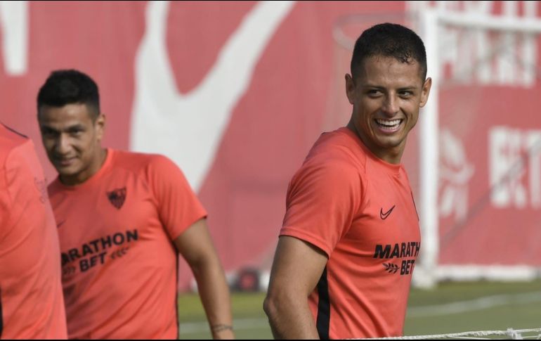 Javier Hernández suma 66 minutos en la actual temporada de Liga de España. TWITTER / @SevillaFC