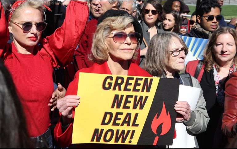 Fonda prometió que continuaría estas protestas durante los próximos 14 viernes. AFP / M. Wilson