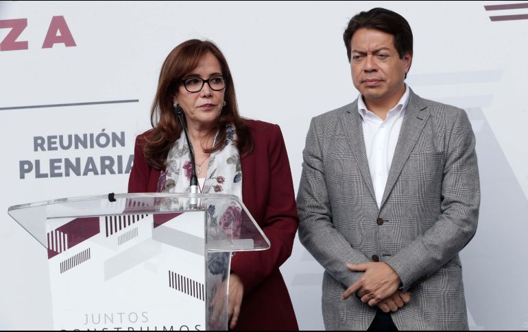 Yeidckol Polevnsky, dirigente de Morena, y  Mario Delgado (der.),  líder de los diputados morenistas, así como  Alejandro Rojas Díaz Durán, buscan la dirigencia del partido. SUN / ARCHIVO