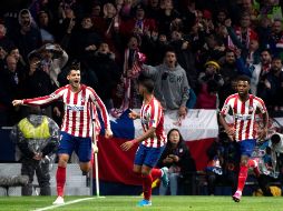 Álvaro Morata fue autor del único gol en el encuentro entre el Atlético de Madrid y el Bayer Leverkusen. AFP / C. de la Torre