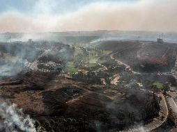 Vista aérea de los incendios en las afueras de Tijuana. AFP/G. Arias