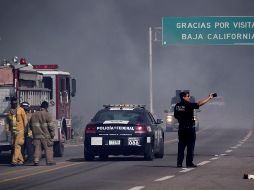 Baja California es impactada en los últimos dos días por la condición climática Santa Ana, vientos extremadamente secos que aparecen en el clima del sur de California durante el otoño y a principios de invierno. EFE / A. Zepeda