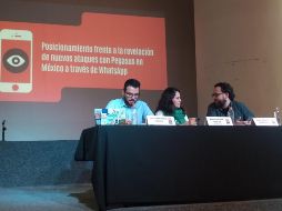 Integrantes de la Red en Defensa de los Derechos Digitales y otras organizaciones civiles organizaron una rueda de prensa este martes. TWITTER/@R3Dmx