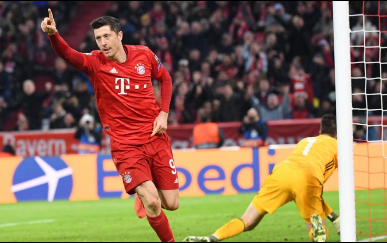 El polaco Robert Lewandowski marcó el primer gol del partido al minuto 69. AFP / M. Balk