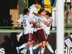 El capitán Eugenio Pizzuto celebra el tanto con el que la Selección azteca abrió el marcador ante los japoneses. @MISELECCIONMX