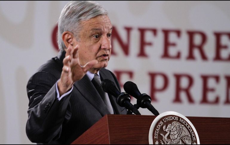 Respecto a la propuesta de legisladores estadounidenses de que el narcotráfico sea perseguido como una actividad terrorista, López Obrador señala que respeta su opinión. NTX / A. Guzmán