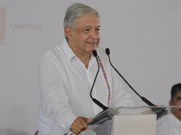 Tras su declaración, el pueblo maya peninsular sacaron pancartas en oposición al mega proyecto que recorrerá la península. NTX / A. Guzmán