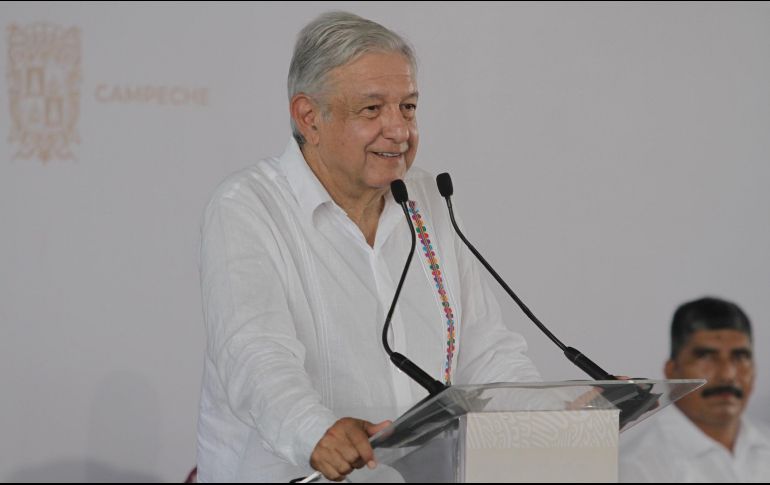 Tras su declaración, el pueblo maya peninsular sacaron pancartas en oposición al mega proyecto que recorrerá la península. NTX / A. Guzmán