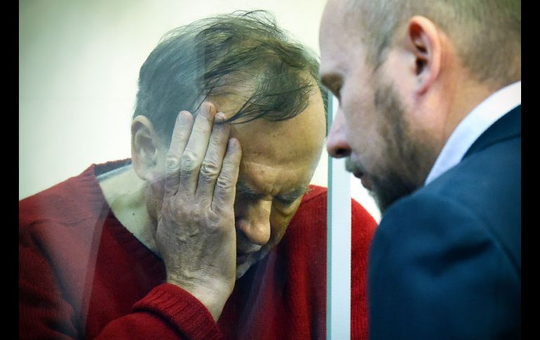 Oleg Sokolov asistió a la audiencia ante un tribunal en San Petersburgo, Rusia. AFP/O. Maltseva