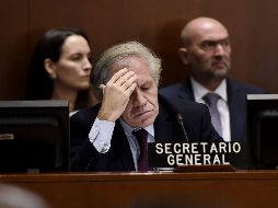Luis Almagro, secretario general de la OEA, durante la sesión extraordinaria de hoy en Washington, DC. AFP/O. Douliery