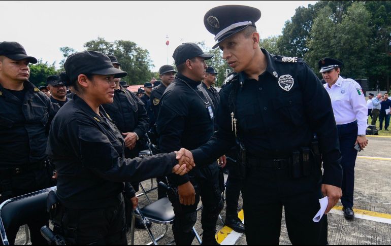En la entrega se presentó el titular de la Secretaría de Seguridad Pública de Jalisco, Juan Bosco Agustín Pacheco Medrano. ESPECIAL / Gobierno de Jalisco