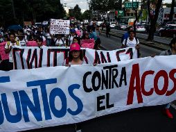 La marcha se inició en el Parque de la Bombilla hasta llegar a la explanada del edificio de rectoría de la UNAM. NTX/E. Álvarez