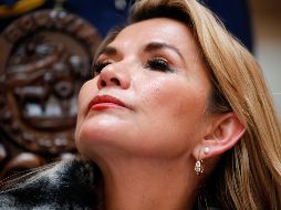 Jeanine Áñez habló con la prensa extranjera en el Palacio de Gobierno de La Paz, Bolivia. AP/N. Pisarenko