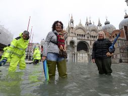 La situación en Venecia se verá agravada por la presencia del viento de siroco en el Adriático frente a la laguna en las próximas horas. EFE / A. Merola