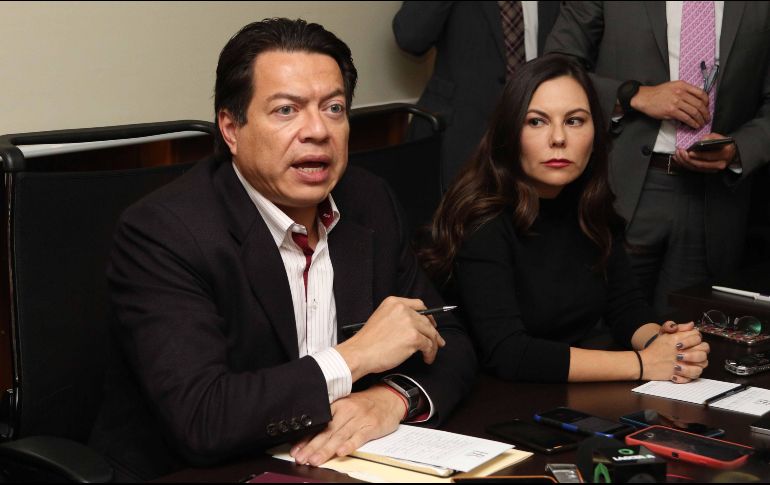 Mario Delgado, presidente de la Junta de Coordinación Política, y Laura Rojas, presidenta de la Cámara de Diputados. SUN/C. Mejía