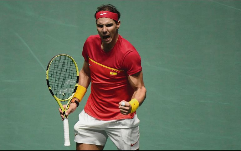 Nadal superó a Karen Khachanov y encaminó a España a la victoria ante el equipo ruso. AFP