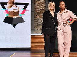 Bebe Rexha y Alicia Keys durante la conferencia para anunciar a los nominados de la 62 entrega de los Grammy. AFP / A. Weiss